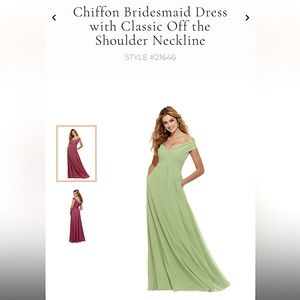 Mori Lee chiffon bridesmaid dress with classic off the shoulder neckline - 21646